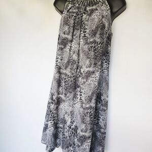 White House Black Market Silver Size 6 & Grey Leopard Embellished‎ Chiffon Dress